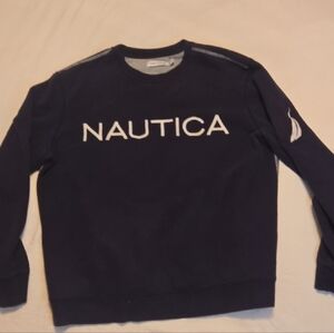 Nautica Blue Crewneck Sweater with Bold Branding
